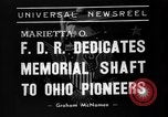 Image le dévouement de Memorial de la lancer vers l'Ouest Marietta Ohio USA, 1938, de la seconde 7 séquences d'archives historiques vidéo 65675047825