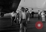 Image of Howard Hughes arrives in Douglas B-23 Dragon aircraft Washington DC USA, 1947, second 57 stock footage video 65675048172