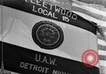 Standbild Von der Union gesponserte Reenactment über 1939 Tool and die Makers Union Streik Gegen General Motors Detroit Michigan USA, 1939, aus Sekunde 15 historischem Filmmaterial Videoclip 65675048193