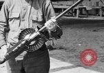 Image of Soldier displays a Lewis machine gun United States USA, 1918, second 9 stock footage video 65675048409