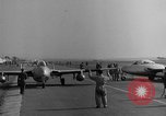 Image of Italian de Havilland Vampire jet aircraft Wiesbaden Germany, 1951, second 23 stock footage video 65675048631