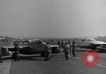 Image of Italian de Havilland Vampire jet aircraft Wiesbaden Germany, 1951, second 32 stock footage video 65675048631