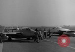 Image of Italian de Havilland Vampire jet aircraft Wiesbaden Germany, 1951, second 35 stock footage video 65675048631