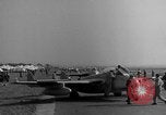 Image of Italian de Havilland Vampire jet aircraft Wiesbaden Germany, 1951, second 43 stock footage video 65675048631