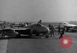 Image of Italian de Havilland Vampire jet aircraft Wiesbaden Germany, 1951, second 50 stock footage video 65675048631