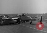 Image of Italian de Havilland Vampire jet aircraft Wiesbaden Germany, 1951, second 58 stock footage video 65675048631