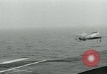Image of Royal Navy Supermarine Attacker F1 aircraft practice touch and go landings on American aircraft carrier USS Antietam Atlantic Ocean, 1953, second 48 stock footage video 65675048898