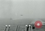 Image of Royal Navy Supermarine Attacker F1 aircraft practice touch and go landings on American aircraft carrier USS Antietam Atlantic Ocean, 1953, second 50 stock footage video 65675048898