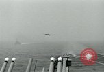 Image of Royal Navy Supermarine Attacker F1 aircraft practice touch and go landings on American aircraft carrier USS Antietam Atlantic Ocean, 1953, second 62 stock footage video 65675048898