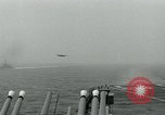 Image of British Royal Navy Hawker Seahawk aircraft practice arrested landings on the carrier USS Antietam Atlantic Ocean, 1953, second 8 stock footage video 65675048900