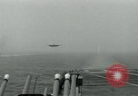 Image of British Royal Navy Hawker Seahawk aircraft practice arrested landings on the carrier USS Antietam Atlantic Ocean, 1953, second 11 stock footage video 65675048900