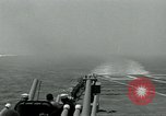 Image of British Royal Navy Vampire jet aircraft makes arrested landing aboard the U.S. carrier USS Antietam Atlantic Ocean, 1953, second 3 stock footage video 65675048902
