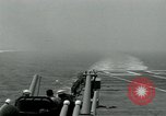 Image of British Royal Navy Vampire jet aircraft makes arrested landing aboard the U.S. carrier USS Antietam Atlantic Ocean, 1953, second 4 stock footage video 65675048902