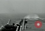 Image of British Royal Navy Vampire jet aircraft makes arrested landing aboard the U.S. carrier USS Antietam Atlantic Ocean, 1953, second 7 stock footage video 65675048902