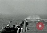 Image of British Royal Navy Vampire jet aircraft makes arrested landing aboard the U.S. carrier USS Antietam Atlantic Ocean, 1953, second 9 stock footage video 65675048902