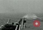 Image of British Royal Navy Vampire jet aircraft makes arrested landing aboard the U.S. carrier USS Antietam Atlantic Ocean, 1953, second 10 stock footage video 65675048902