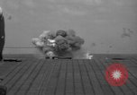 Image of Japanese aircraft attacking the USS Yorktown (CV-10) Pacific Theater, 1944, second 36 stock footage video 65675049026