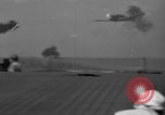 Image of Japanese aircraft attacking the USS Yorktown (CV-10) Pacific Theater, 1944, second 47 stock footage video 65675049026