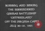 Standbild Deutsche Schlachtschiff Ostfriesland Virginia Capes United States USA, 1935, aus Sekunde 8 historischem Filmmaterial Videoclip 65675049050