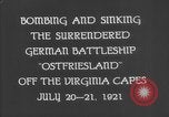 Standbild Deutsche Schlachtschiff Ostfriesland Virginia Capes United States USA, 1935, aus Sekunde 11 historischem Filmmaterial Videoclip 65675049050