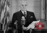 Image of Harry S Truman on use of atomic bomb against China United States USA, 1950, second 13 stock footage video 65675049145
