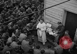 Image of U.S. Catholic chaplain conducts mass 3 days before D-Day Weymouth England United Kingdom, 1944, second 27 stock footage video 65675049229