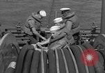 Image of Crew of USS Pilot AM-104 deploys and retrieves cables Chesapeake Bay, 1939, second 44 stock footage video 65675049270