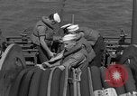 Image of Crew of USS Pilot AM-104 deploys and retrieves cables Chesapeake Bay, 1939, second 50 stock footage video 65675049270