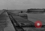 Image of seawall Cherbourg Normandy France, 1944, second 4 stock footage video 65675049315