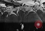 Standbild Crew der USS Augusta besuchen HMS Prince of Wales Schiff Hafen Neufundland, 1941, aus Sekunde 18 historischem Filmmaterial Videoclip 65675049359
