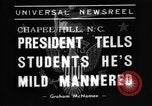 Standbild Präsident Roosevelt Chapel Hill North Carolina USA, 1938, aus Sekunde 6 historischem Filmmaterial Videoclip 65675049474
