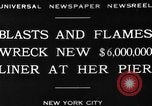 Image of Munchen liner fire New York City USA, 1930, second 5 stock footage video 65675049598