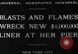 Image of Munchen liner fire New York City USA, 1930, second 7 stock footage video 65675049598