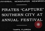 Standbild Gasparilla Pirate Festival Jose Gasparilla, 1930, aus Sekunde 7 historischem Filmmaterial Videoclip 65675049606