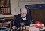 Image of Winston Churchill victory in Europe radio speech London England United Kingdom, 1945, second 6 stock footage video 65675049764