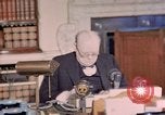 Image of Winston Churchill victory in Europe radio speech London England United Kingdom, 1945, second 13 stock footage video 65675049764