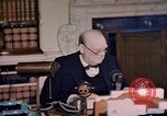 Image of Winston Churchill victory in Europe radio speech London England United Kingdom, 1945, second 15 stock footage video 65675049764