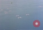 Image of U.S. Troop Carrier C-47 aircraft in flight over Mediterranean Sea Italy, 1943, second 18 stock footage video 65675049826