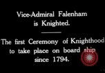 Standbild Vice Admiral William Pakenham geadelt von König George V Orkney Inseln Schottland, 1917, aus Sekunde 5 historischem Filmmaterial Videoclip 65675049924
