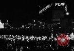 Image of Election returns showing in lights on Times Building New York City USA, 1940, second 40 stock footage video 65675050196