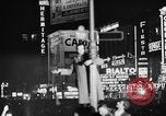 Image of Presidential election returns displayed on Times building New York City USA, 1940, second 10 stock footage video 65675050197