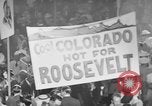 Image of banners supporting Franklin Roosevelt Philadelphia Pennsylvania USA, 1936, second 4 stock footage video 65675050259