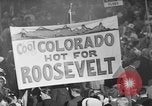 Image of banners supporting Franklin Roosevelt Philadelphia Pennsylvania USA, 1936, second 16 stock footage video 65675050259