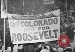 Image of banners supporting Franklin Roosevelt Philadelphia Pennsylvania USA, 1936, second 18 stock footage video 65675050259