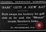 Standbild Babe Ruth golf spielen Saint Petersburg Florida USA, 1930, aus Sekunde 4 historischem Filmmaterial Videoclip 65675050771