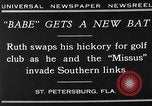 Standbild Babe Ruth golf spielen Saint Petersburg Florida USA, 1930, aus Sekunde 5 historischem Filmmaterial Videoclip 65675050771