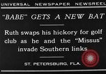 Standbild Babe Ruth golf spielen Saint Petersburg Florida USA, 1930, aus Sekunde 7 historischem Filmmaterial Videoclip 65675050771
