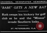 Standbild Babe Ruth golf spielen Saint Petersburg Florida USA, 1930, aus Sekunde 9 historischem Filmmaterial Videoclip 65675050771