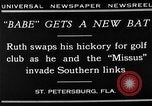 Standbild Babe Ruth golf spielen Saint Petersburg Florida USA, 1930, aus Sekunde 11 historischem Filmmaterial Videoclip 65675050771