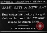 Standbild Babe Ruth golf spielen Saint Petersburg Florida USA, 1930, aus Sekunde 12 historischem Filmmaterial Videoclip 65675050771